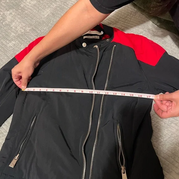 Tommy Hilfiger Black and Red Women's Bomber Jacket - Picture 4 of 4